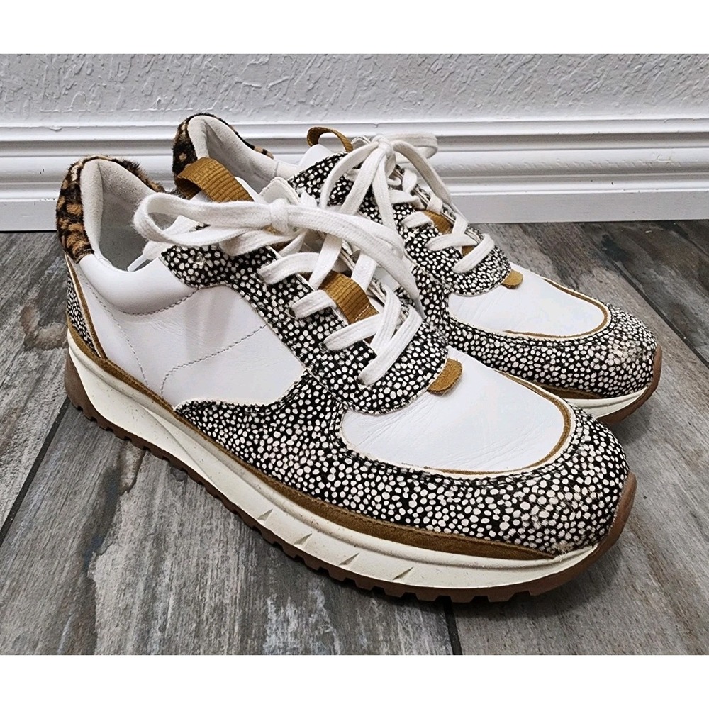 Madewell MWL Kickoff Trainer Womens 10M Leather Fur Calf Hair Fashion Shoes